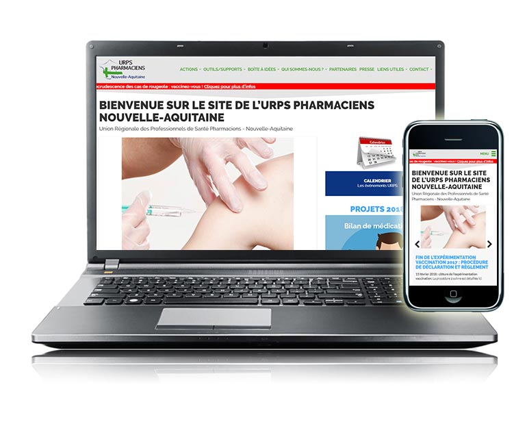 Photo du site Site vitrine URPS Pharmaciens Nouvelle-Aquitaine