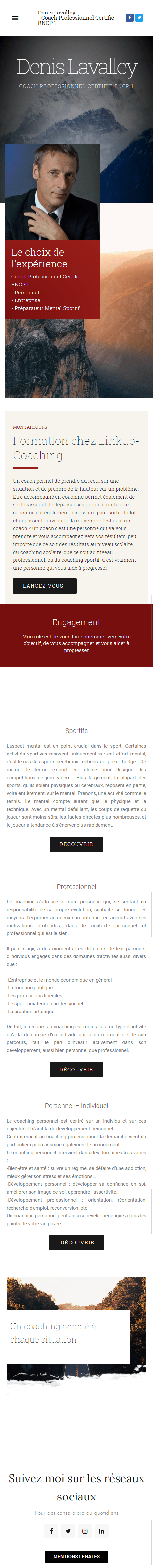 Photo du site Site vitrine Coach certifié - Lavalley coaching