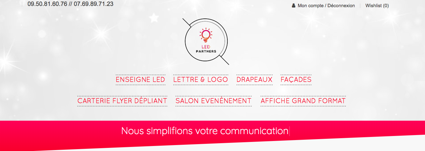 Photo du site Site marchand Led Partners
