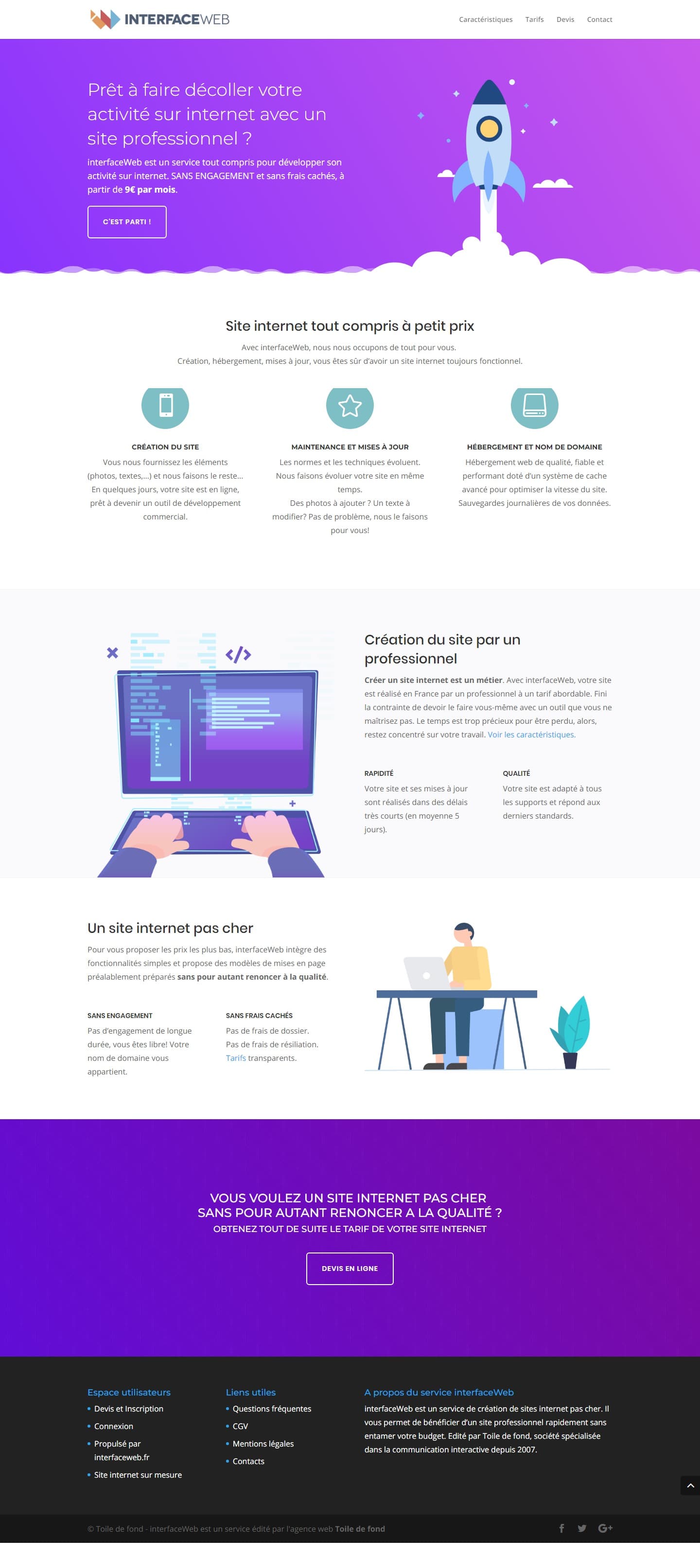 Photo du site Site vitrine interfaceWeb